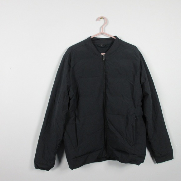 Public Rec Thinsulate Men's Bomber Puffer Jacket L Black Down Zip-up Warm 920 - Picture 1 of 12